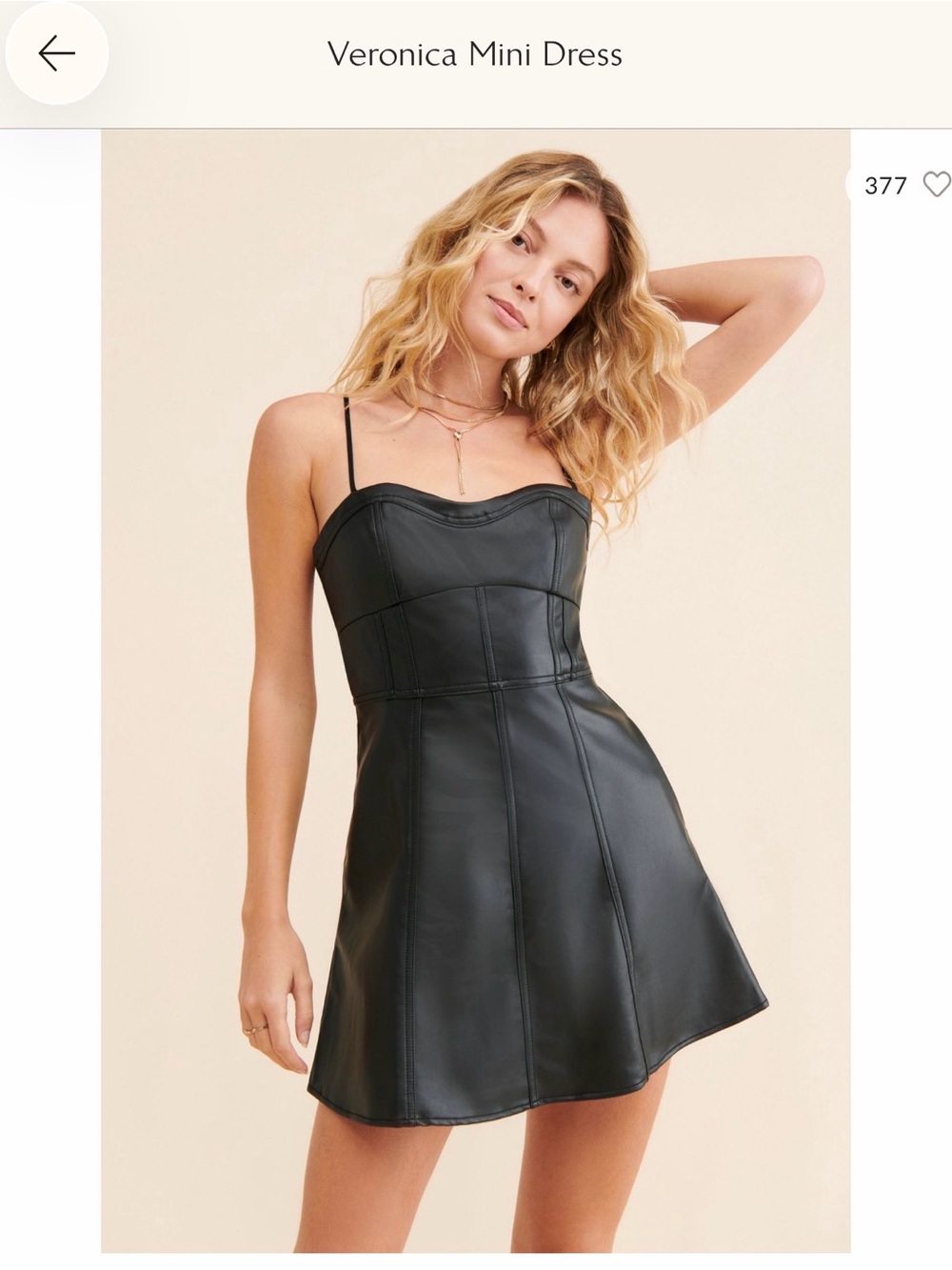 Free People Black Faux Leather Veronica Mini Dress